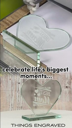 Engraving a Heart-Shaped Glass Award | Personalized Keepsake by Things Engraved Canada #shorts