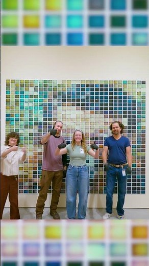 Installation of Matthew Brandt's "Polaroids (Edwin Land holding camera)"