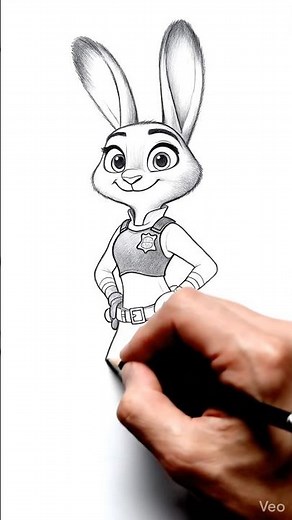 Hand Drawing Judy Hopps Step by Step | Detailed Pencil Sketch of Zootopia#zootopia2 #judyhopps
