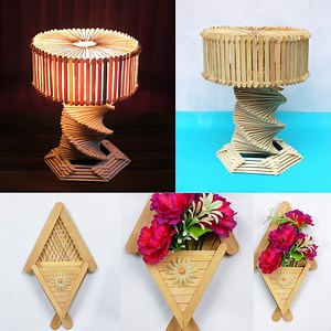 202K views · 5.3K reactions | Easy ice cream stick craft ideas #crafts #crafting #DIY #icecreanstickcraft #lamp #decor | Raj Easy Craft | Facebook
