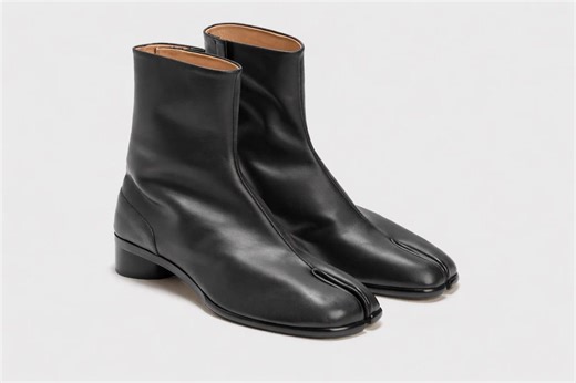 Handmade Black Leather Tabi Boots Japanese Split Toe Ankle Boots, Minimalist Unisex Shoes - Etsy