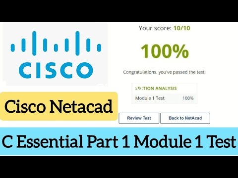 Cisco Netacad || Cisco programming C Essential Part 1 Module 1 Test Answer (100%) marks || #CISCO🎥