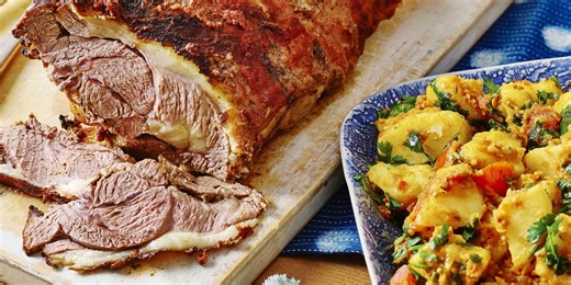 Tandoori-style lamb recipe - a twist on a classic with crispy Bombay potatoes
