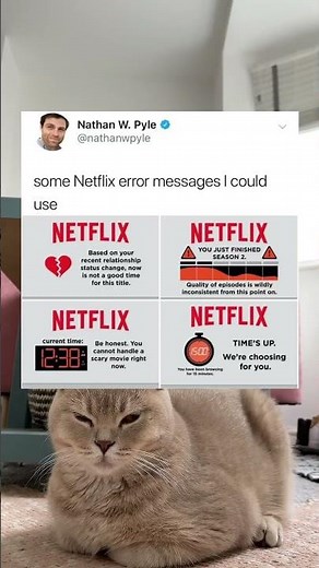 Various Netflix error messages I could use