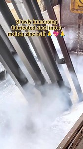 Hot Dip Galvanizing is the most common method for applying a protective zinc coating to steel or iron to prevent rust and corrosion.👍💓💖 #galvanized #steel #process #manufacturing #machine #beam #pretreatment #structural #Hotdip #Temperature | Alfredo Abella Jr.