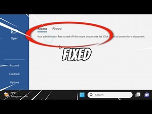 Your Administrator has Turned Off the Recent Documents List (FIXED)