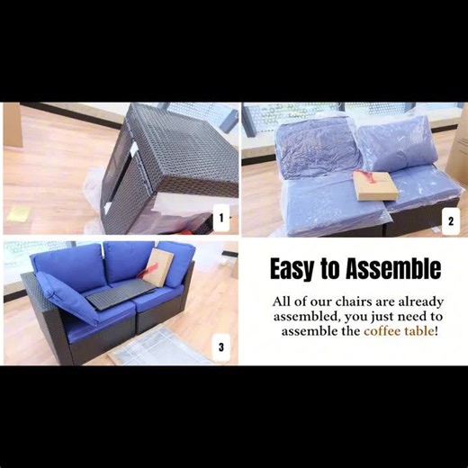 Stabenton 12-Piece Wicker Outdoor Patio Conversation Sectional Seating Set with Coffee Tables and Navy Blue Cushions BLUE-F-12P