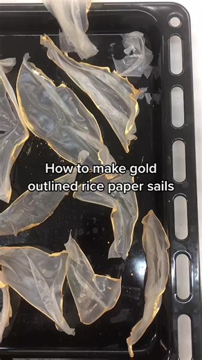 DIY: Making Gold Outlined Rice Paper Cake Sails