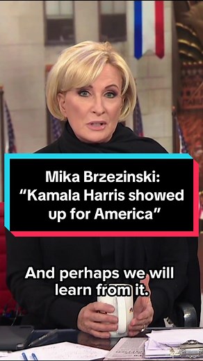 #MorningJoe’s Mika Brzezinski reflects on Vice President Kamala Harris’s 2024 campaign, commending Harris for “showing up for America” at “great” personal risks while facing “negative forces from all sides.”