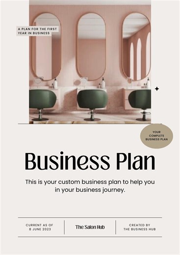 Hair Salon Business Plan | Canva Template - Etsy