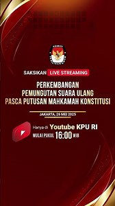 Saksikan Live Streaming Perkembangan Pemungutan Suara Ulang Pasca Putusan Mahkamah Konstitusi