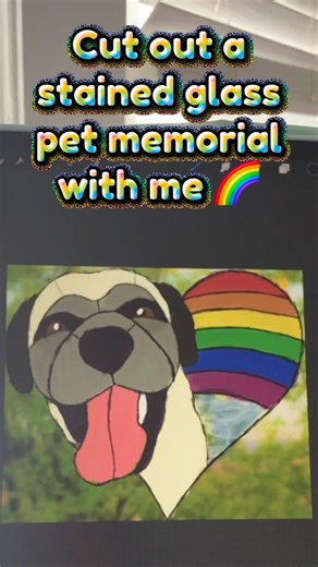 Rainbow Dog Memorial Stained Glass 🐾🌈