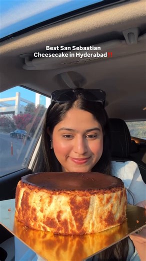 AYESHA SULTANA | whatchucraving on Instagram: "Best San Sebastian Cheesecake that I have tried in Hyderabad is from @choclet.in ! Price - ₹400 1 KG - ₹2500 100% veg - Available on zomato & swiggy! [hyderabad, cheesecake, nutella, sansebastian, chocolate, dessert, hyderabadi, asmr, car videos, reels, sweet]"