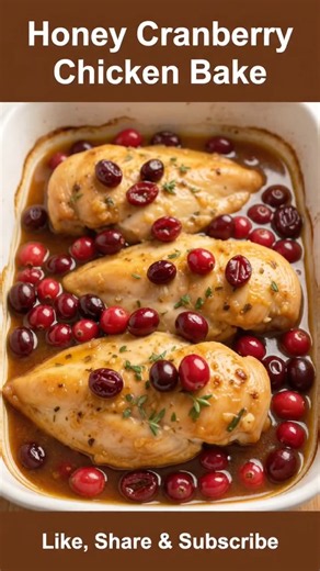 Honey Cranberry Chicken Bake with Feta Cheese | Stunning Holiday Chicken 🍯