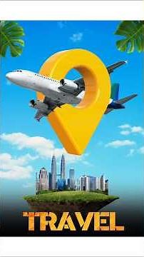 Creative Travel Ad Poster Design in Canva ✈️ | Easy Canva Tutorial #shorts