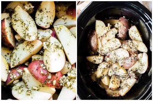 Slow Cooker Garlic Parmesan Potatoes
