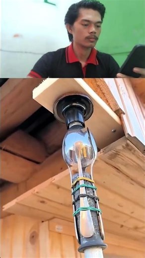 Installing a lamp with a spoon