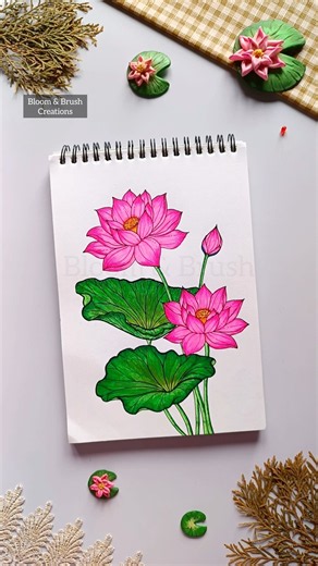 Easy Lotus Painting Tutorial 💓। #painting #shorts #trendingvideo #viralnow #easydrawing