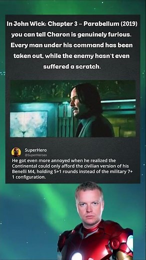 In John Wick: Chapter 3 – Parabellum (2019), you can tell Charon is genuinely furious.