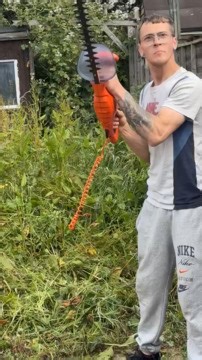 2.9K views | This man was helping his friend cut the grass using a hedge trimmer borrowed from his grandfather. When his friend walked up to him recording a video, the man thought he would brandish the hedge trimmer for the camera. However, when he turned the trimmer on, the power cable was in fact lying on top of the blade. The trimmer immediately cut the wire, causing the machine to stop working altogether. | Jukin Copyright Management | Facebook