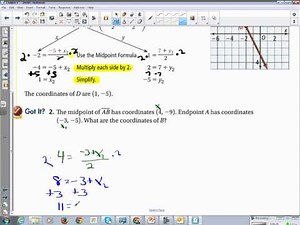 Geometry Chapter 1-7 Midpoint and Distance in the Coordinate Plane