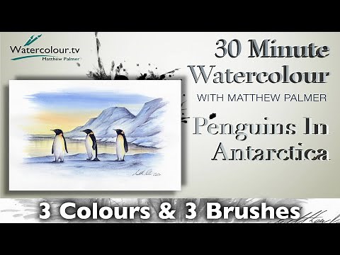How To Paint Penguins In An Antarctic Landscape In Watercolours