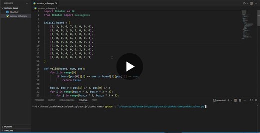 #python #internship #prodigyinfotech #sudoku #algorithms #backtracking #gamedevelopment | Md Saad Ali