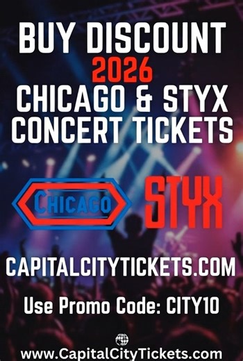 Legends on one stage — Chicago & Styx 2026 Tour is HERE. Are you ready for the classics to come alive? 🎶 #ChicagoStyxTour #RockLegends https://www.theticketblog.com/post/chicago-and-styx-2026-tour-dates-unveiled-how-to-get-cheap-tickets-now | CapitalCityTickets.com
