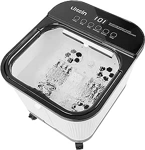 Foot Spa with Heat and Massage and Jets - Electric Foot Spa Bath Massager High Depth with 6 Removable Massage Rollers Adjustable Water Shower, Home Pedicure Foot Spa with Time Temper Control