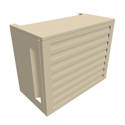 Cache climatisation acoustique atole en aluminium thermolaqué - taille 2 : h. 113 x l. 110 x p. 64 cm - crème