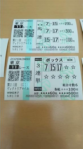 2026ヴィクトリアマイル【馬券公開】