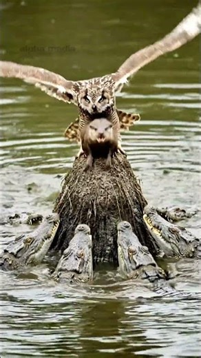 An Owl’s Brave Intervention Saved an Otter From Crocodile Waters! #animals #otter #usa