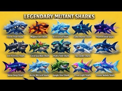 LEGENDARY MUTANT SHARKS | 15 Epic Fantasy Sharks Infographic & Animation