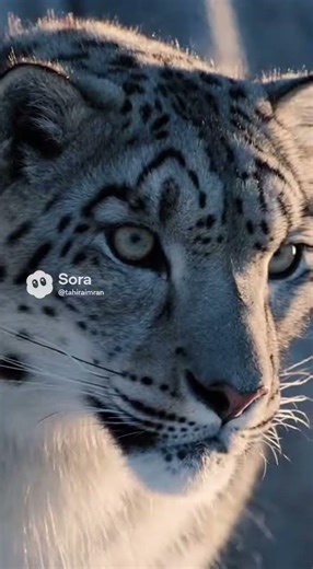 Snow Leopard Watching Goat on Cliff – Intense Wildlife Moment