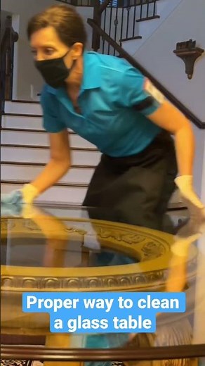 The Proper Way to Clean a Glass Table - Pro Cleaning Tip #shorts