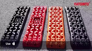 Off-Road Traction Boards with Jack Base,Recovery Boards for 4WD 4X4 Mud,Sand,Snow,Rock Tracks. Pair Recovery Tracks Tire Traction Mats with 2 Straps&Storage Bag for RV Truck Jeep SUV,Black