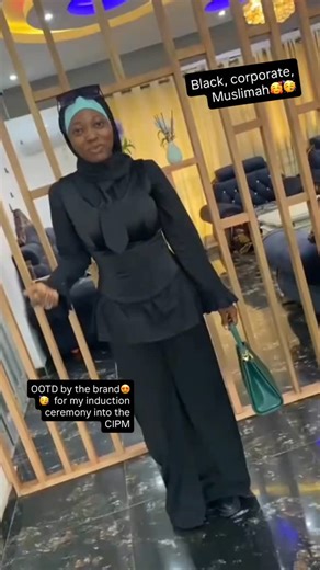 My outfit for my CIPM induction 🥳🥳😍😍 @cipmnigeria #induction #corporate #black #Muslimah #fashion | Kaothar Kareem