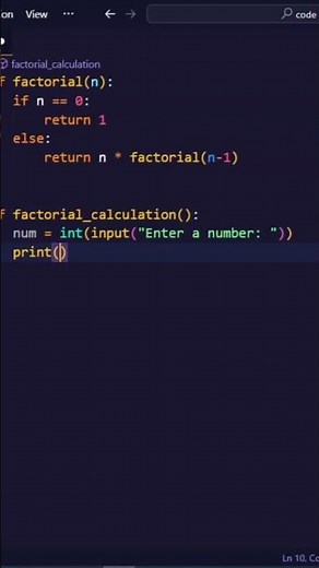 Factorial in Python #python #programming