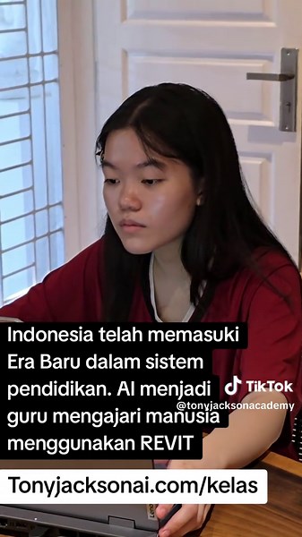 Indonesia telah memasuki Era Baru dalam sistem pendidikan. AI menjadi Guru mengajari manusia menggunakan Revit. coba aja di : Tonyjacksonai.com/kelas