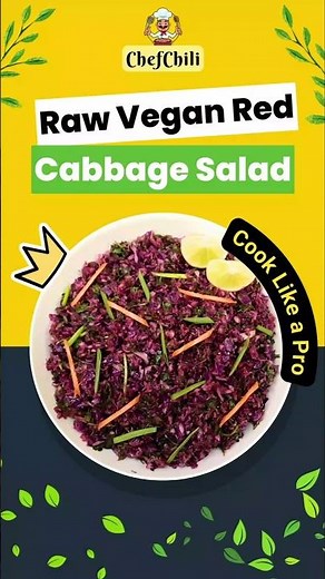Raw Vegan Red Cabbage Salad | Red Cabbage Salad | Vegan Red Cabbage Coleslaw | Red Cabbage Recipes