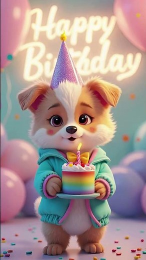 Happy Birthday to You 🐶🎂 | Cute Puppy Holding Cake ✨