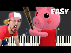 Psycho Pig EASY Piano Tutorial - FGTeeV Piggy Song