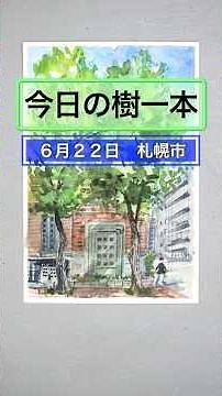 透明水彩絵具で描く風景画「今日の樹一本」（札幌市）アーバンスケッチの描き方 初心者向け Watercolor Landscape Painting for Beginners