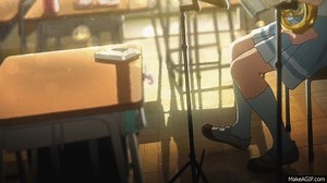 Kumiko tapping her foot on Make a GIF