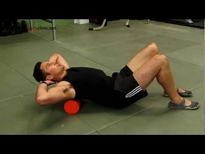Upper back massage with foam roller