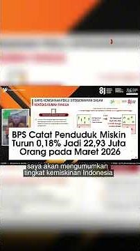 BPS Catat Penduduk Miskin Turun 0,18% Jadi 22,93 Juta Orang pada Maret 2026