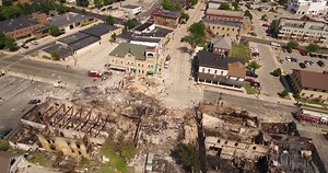 41K views · 305 reactions | NEW VIDEO Here's what the scene looks like this morning over the explosion site in Sun Prairie that killed firefighter Cory Barr. The drone video was shot by Ole Allen. We'll have new information on the fast-moving investigation into the blast on 27 News at 5, 6 and 10. | WKOW 27 | Facebook