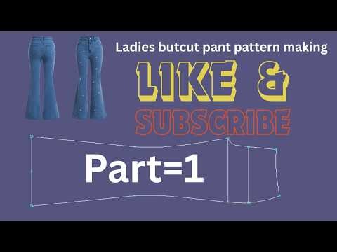 Step by Step Bootcut Pant Pattern Making part 1/ pattern making rubel