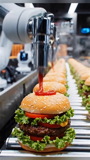 🔥🍔 Automatic Burger Empire – Machines Cooking at Mega Scale | AI Video