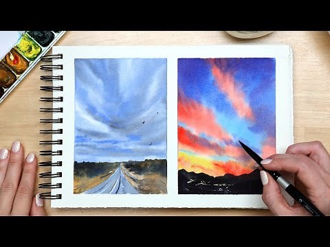 Learn to Paint 2 Beautiful Watercolor Skies — Perfect for Beginners